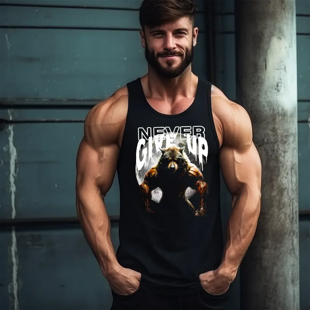 Αμάνικο classic Never Give Up Wolf