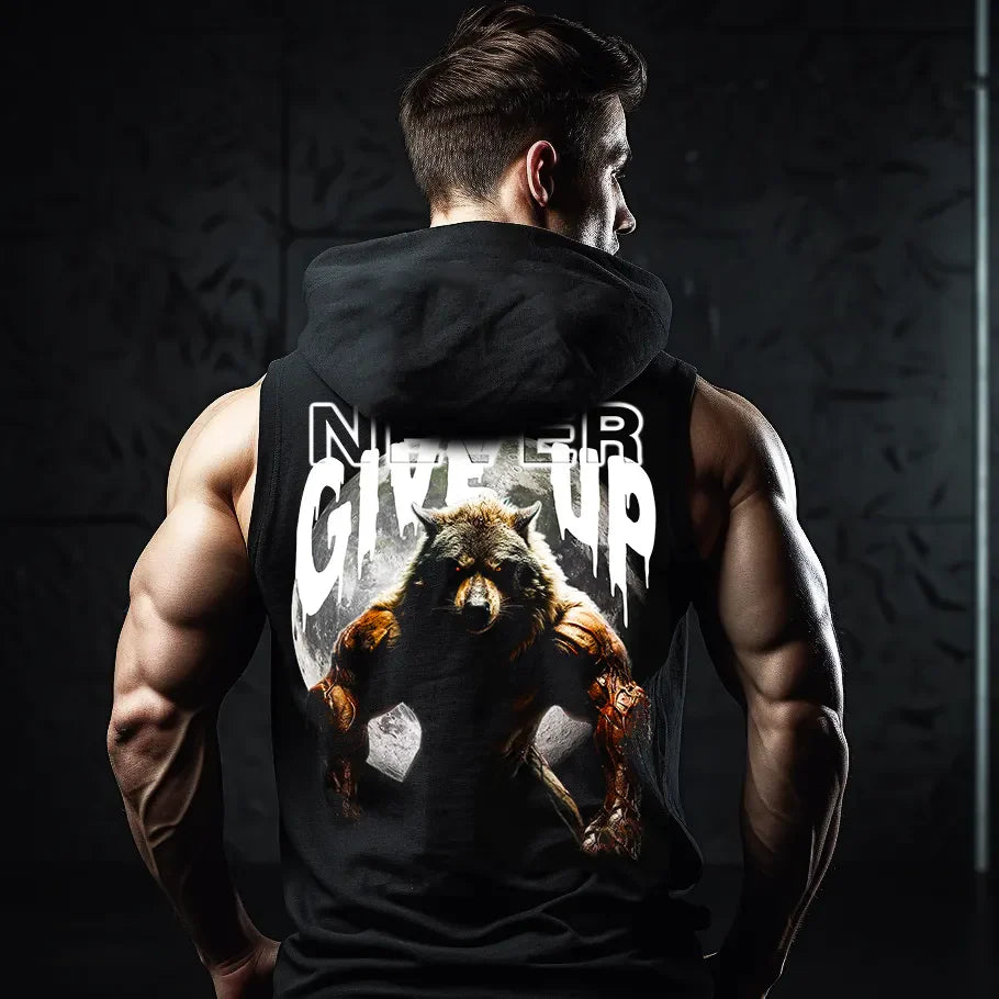 Αμάνικο φούτερ Never Give Up Wolf