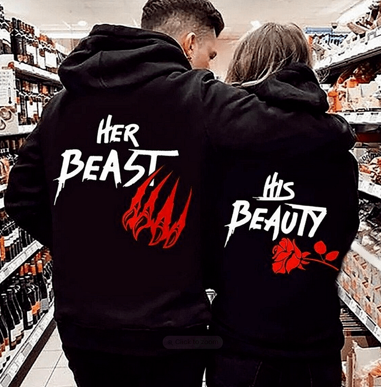 Φούτερ για ζευγάρια Beast Beauty