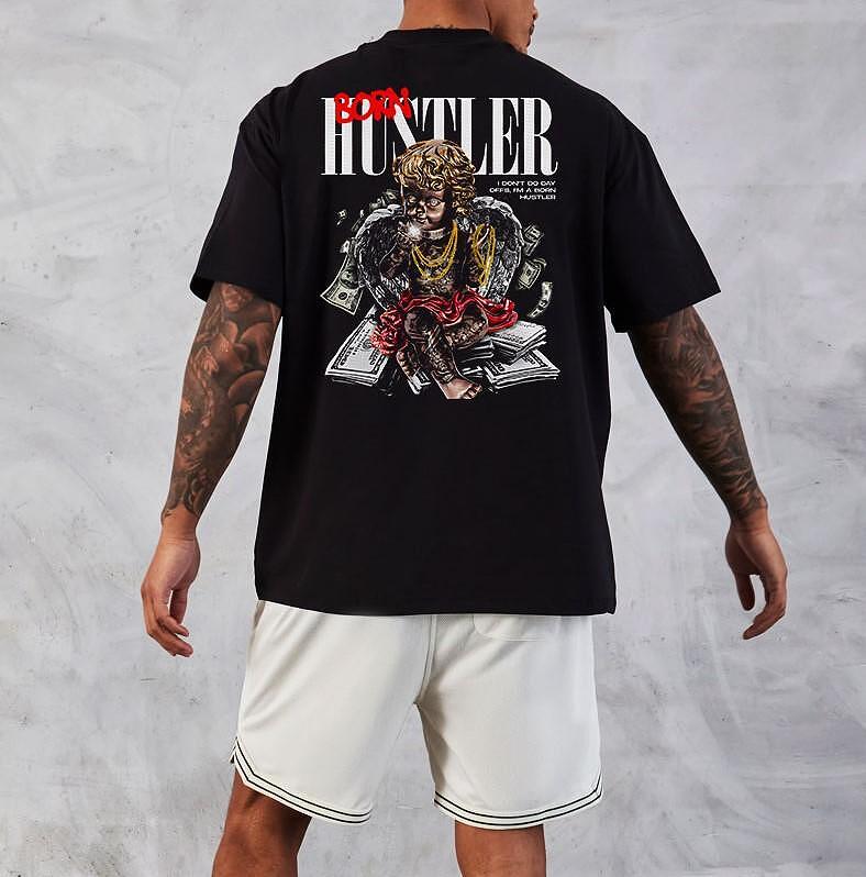 Oversized μπλουζάκι Born Hustler