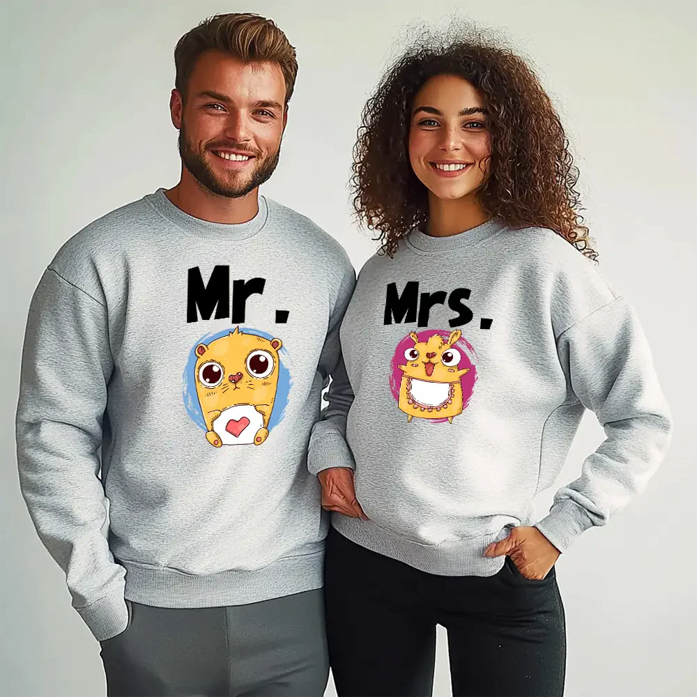 Unisex μπλούζες για ζευγάρια Mr. Mrs. M