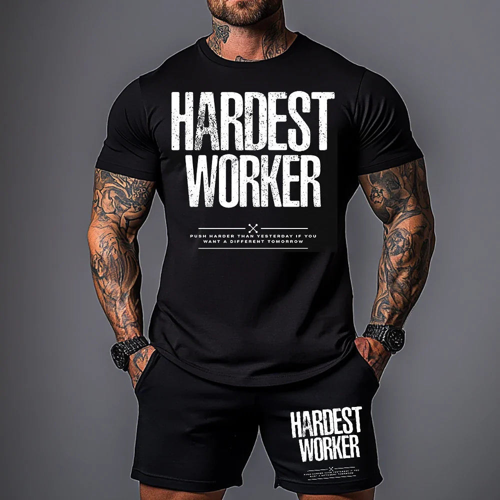 Σετ με κοντομάνικο Hardest Worker