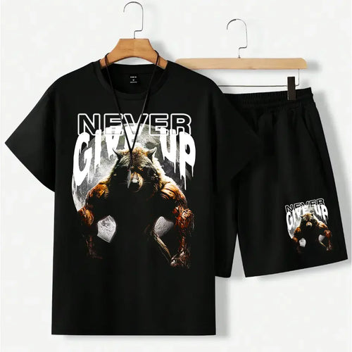 Σετ Με Κοντομάνικο NeverGiveUpWolf