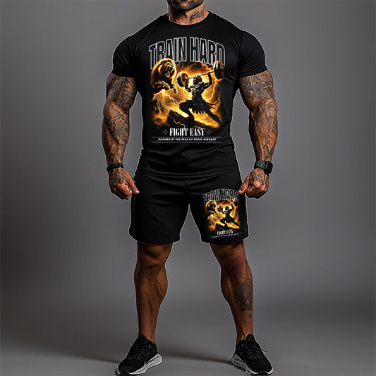 Σετ με κοντομάνικο Train Hard Fight Easy