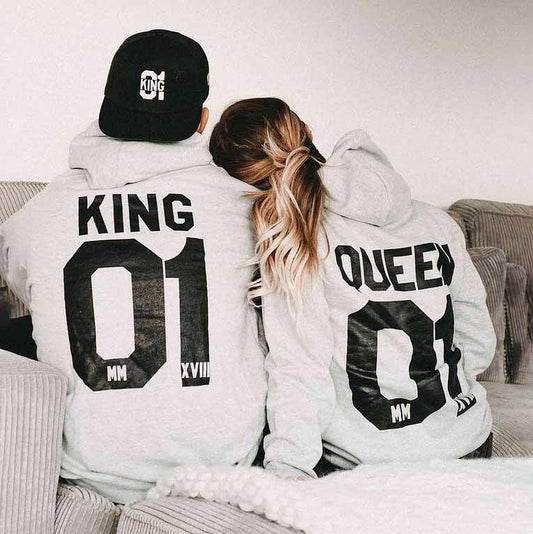 Φούτερ για ζευγάρια King Queen 01 Γκρι