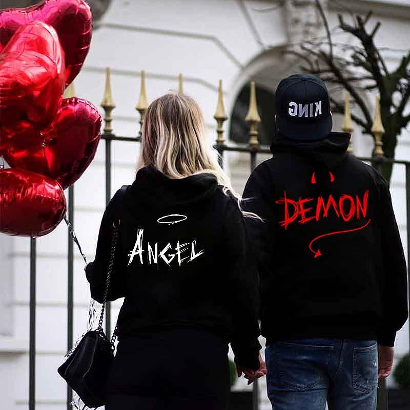 Φούτερ για ζευγάρια Angel Demon 2