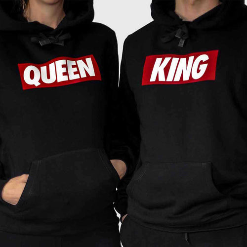Φούτερ για ζευγάρια King Queen Κόκκινο