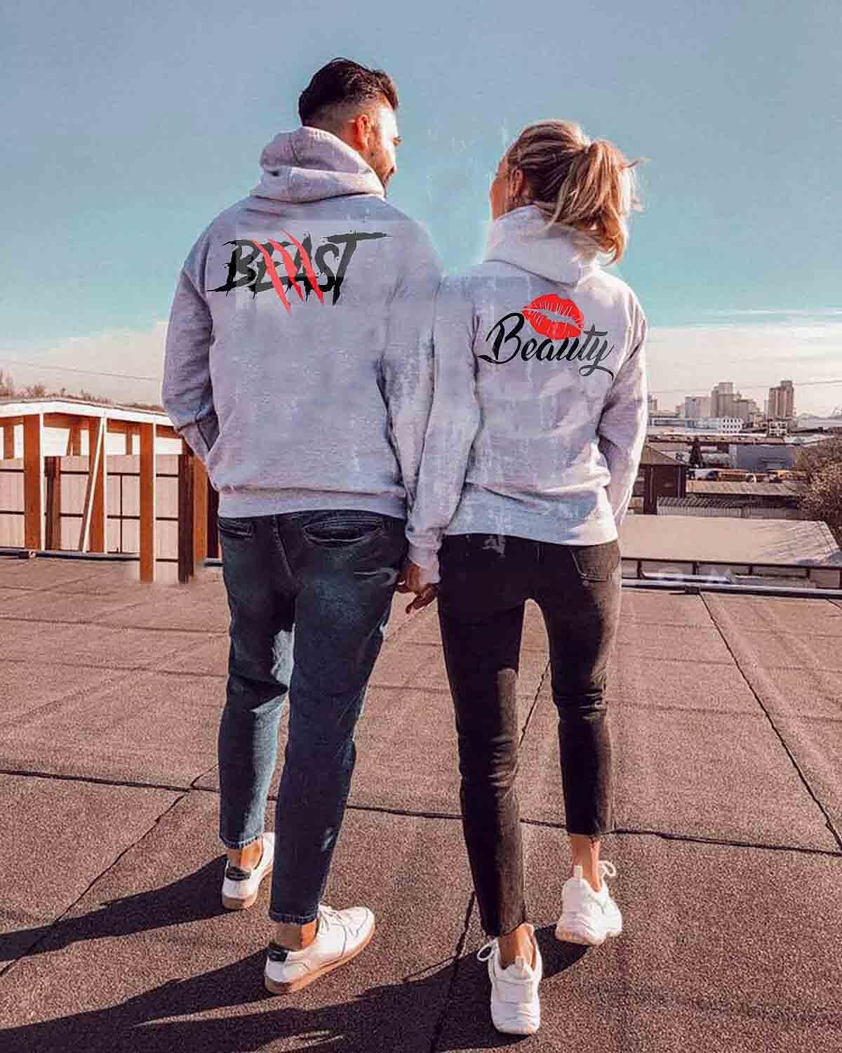 Φούτερ για ζευγάρια Beast and beauty
