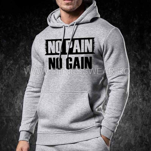 Φούτερ No Pain No Gain Γκρι