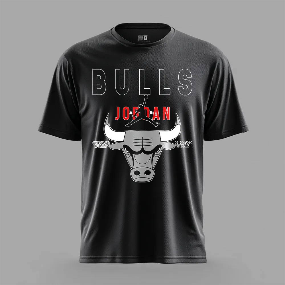 Αθλητικό μπλουζάκι από διαπνέον ύφασμα Bulls bl/wh