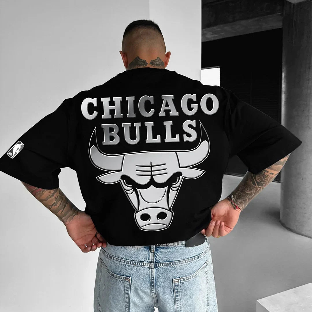 Oversized Μπλουζάκι Bulls Silver