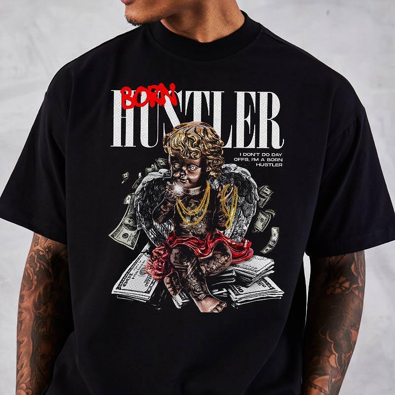Oversized μπλουζάκι Born Hustler