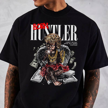 Oversized μπλουζάκι Born Hustler