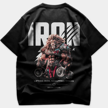 Oversized Μπλουζάκι Τρίκο Oversize Iron Lion