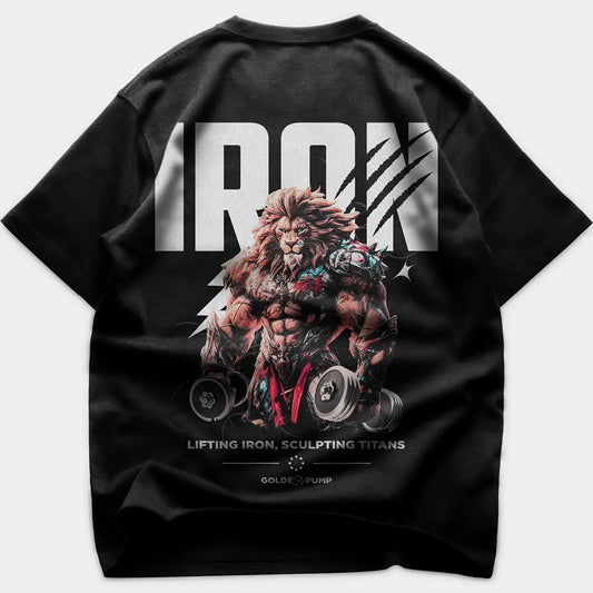 Oversized Μπλουζάκι Τρίκο Oversize Iron Lion