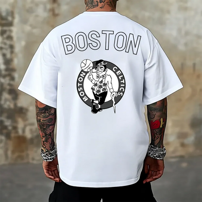 Oversized Μπλουζάκι Boston B/W wh
