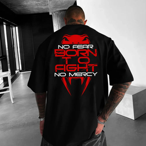 Oversized μπλουζάκι Born to Fight