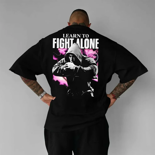 Oversized Μπλουζάκι Fight Alone
