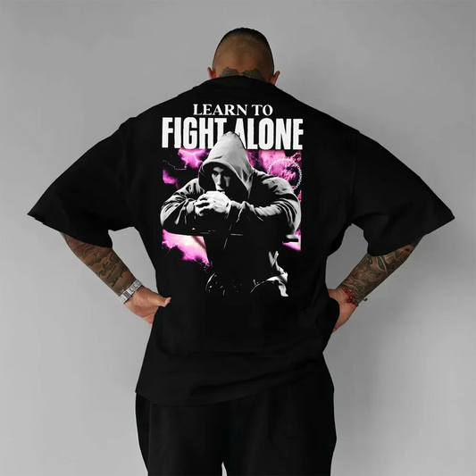 Oversized Μπλουζάκι Fight Alone