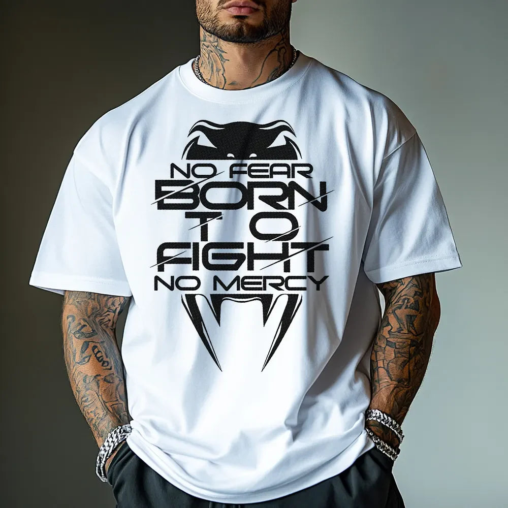 Oversized μπλουζάκι Born To Fight wh