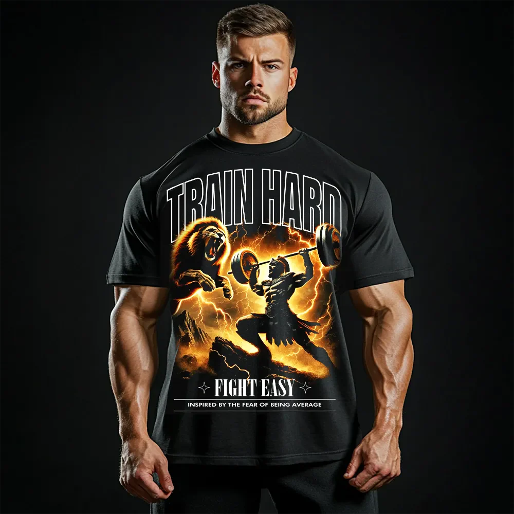 Oversized Μπλουζάκι Train Hard