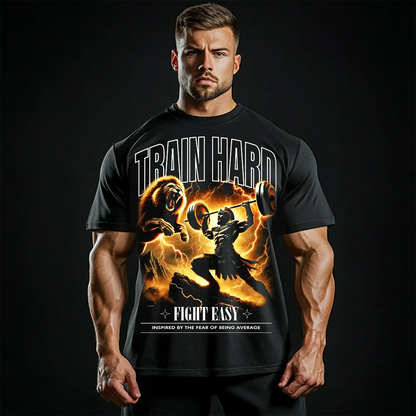 Oversized Μπλουζάκι Train Hard
