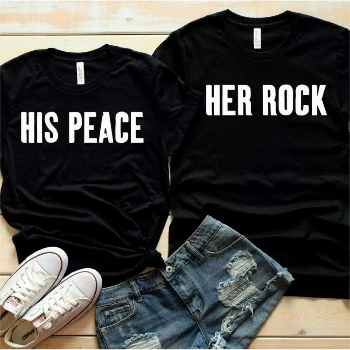 Κοντομάνικα για ζευγάρια Rock Peace