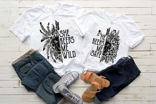 Κοντομάνικα για ζευγάρια SAFE / WILD Λευκό