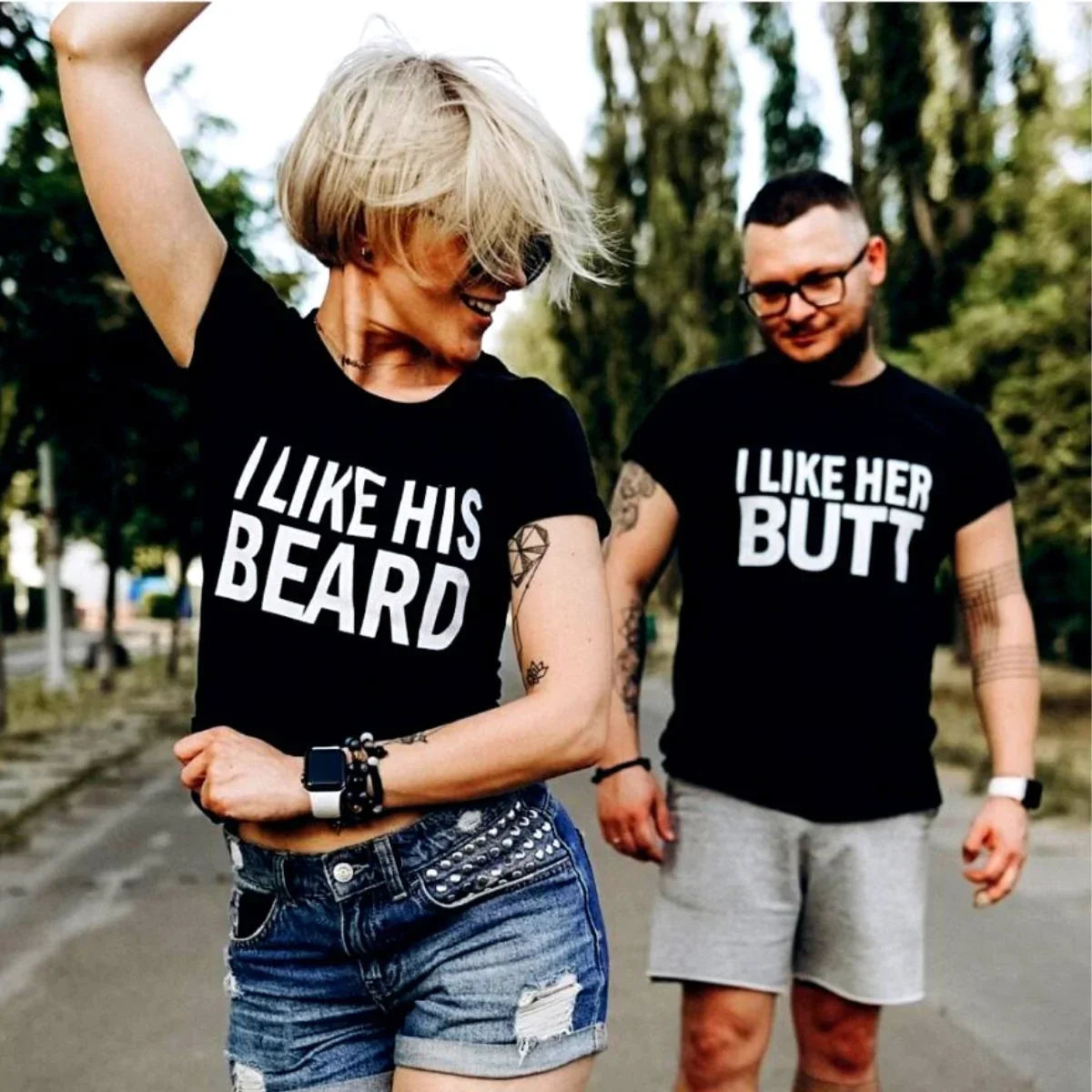 Κοντομάνικα για ζευγάρια BeardButt