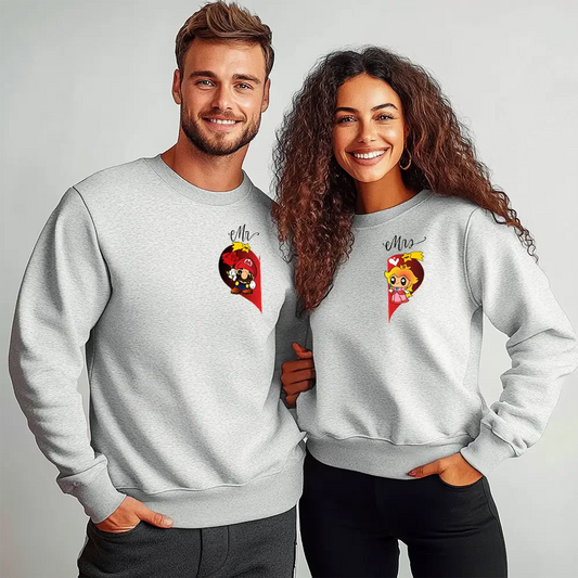 Unisex μπλούζες για ζευγάρια Mr. Mrs. Mario