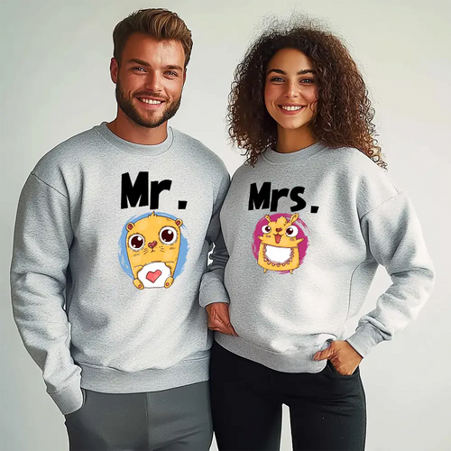 Unisex μπλούζες για ζευγάρια Mr. Mrs. M
