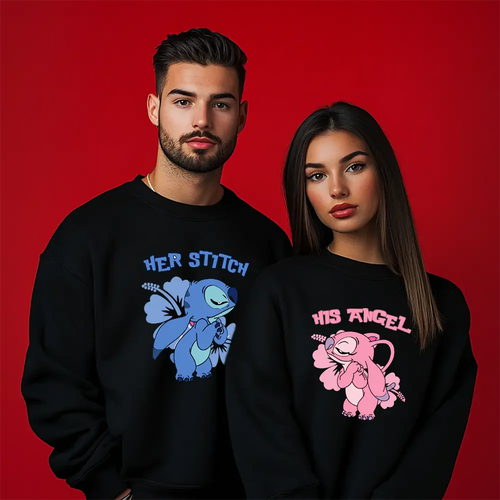 Unisex μπλούζες για ζευγάρια Stitch Angel