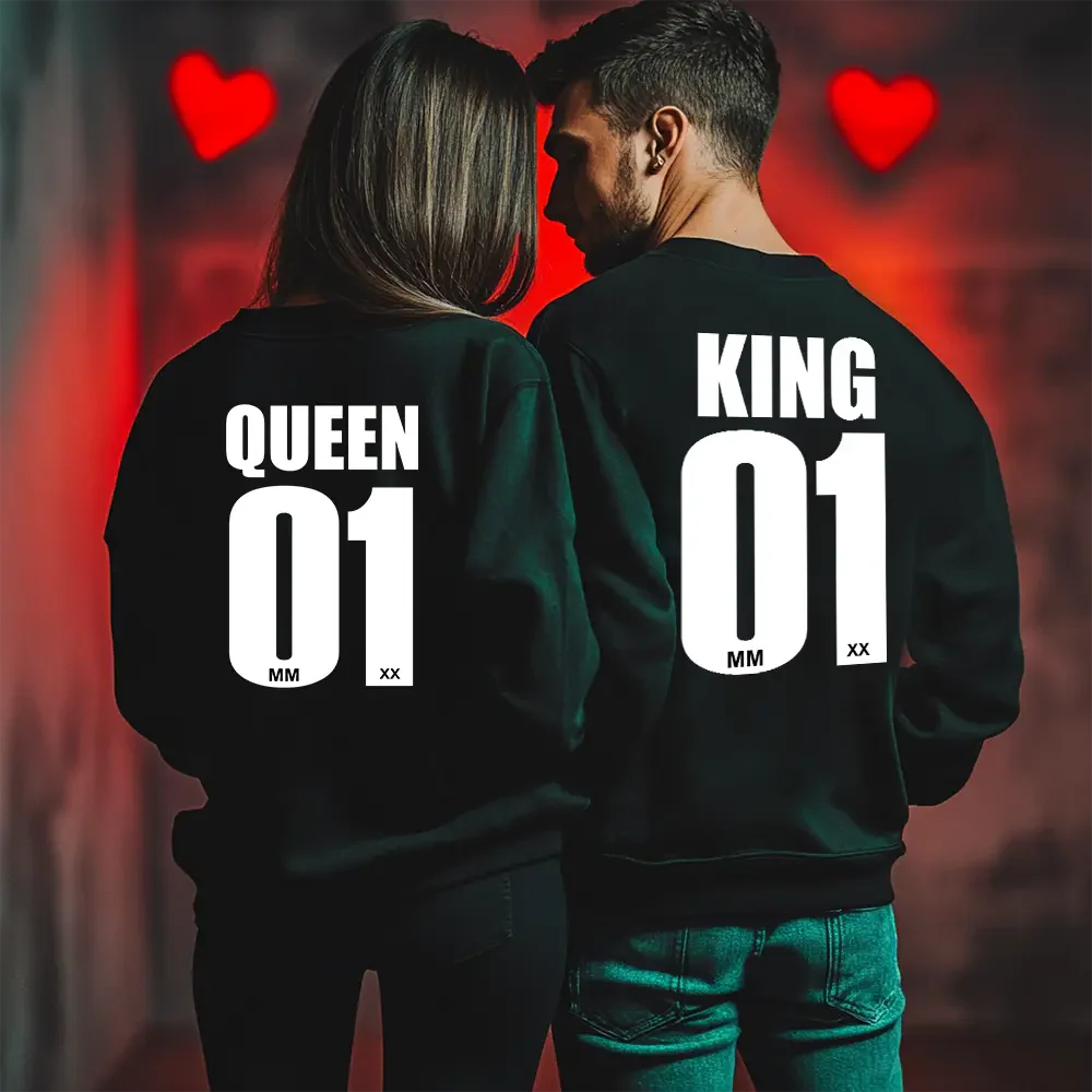 Unisex μπλούζες για ζευγάρια King Queen 01